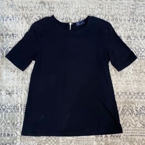 Zipper back black top